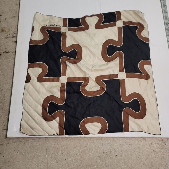 Howard Wolf Vintage Silk Puzzle scarf 29x29 Inch - Picture 2 of 7